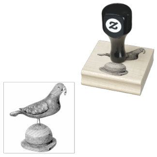 Schattigee Polka Dot Parrot Bird  Carving Rubberstempel