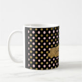Schattigee Polka Dot Roze en Gouden Koffiebeker Koffiemok (Links)