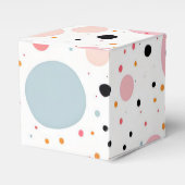 Schattigee polka dot vlekkerig patroon wit bedankdoosjes (Voorkant Zijde)