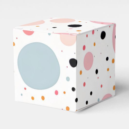 Schattigee polka dot vlekkerig patroon wit bedankdoosjes (Voorkant Zijde)