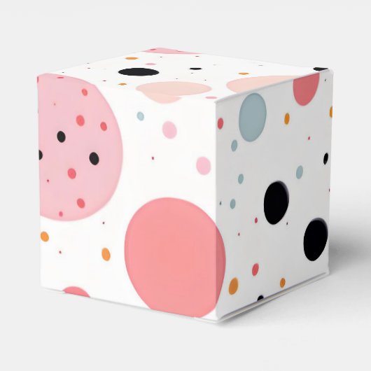 Schattigee polka dot vlekkerig patroon wit bedankdoosjes (Achterkant)