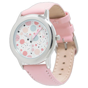 Schattigee polka dot vlekkerig patroon wit horloge