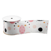 Schattigee polka dot vlekkerig patroon wit satijnen lint (Spoel)