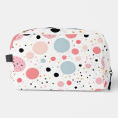 Schattigee polka dot vlekkerig patroon wit toilettasje (Voorkant)