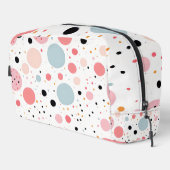 Schattigee polka dot vlekkerig patroon wit toilettasje (Rechterhoek)