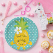 Schattigee Polka Dots en een ananas Papieren Bordje (Feest)