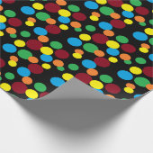 Schattigee Polka Dots op Zwart FUN Cadeaupapier (Hoek)