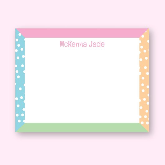 Schattigee Polka Dots Pastel Spring Easter Station Notitiekaartje