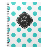 Schattigee Polka Dots Patroon Mijn sappige leven Notitieboek (Voorkant)