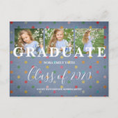 Schattigee Polka Dots Pre-K Afstudeerder 3 foto's Briefkaart (Voorkant)