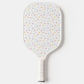 Schattigee polka stippen in pastelkleuren pickleball paddle (Achterkant)