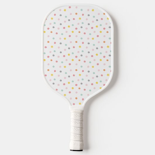 Schattigee polka stippen in pastelkleuren pickleball paddle (Achterkant)