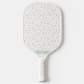 Schattigee polka stippen in pastelkleuren pickleball paddle (Voorkant)