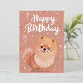 Schattigee Pommerse Gelukkige Verjaardag Feestdagenkaart (Staand voorkant)