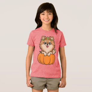 Schattigee Pommerse Herfst Pompoen Illustratie Tri-Blend Shirt