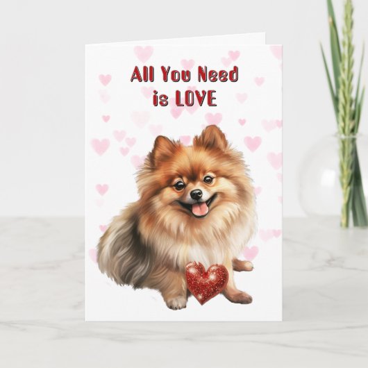 Schattigee Pommerse Hond Alles wat je nodig hebt V Feestdagen Kaart (Voorkant)