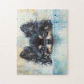 Schattigee Pommerse hond in bad Legpuzzel (Verticaal)