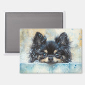 Schattigee Pommerse hond in bad Magneet (Voorkant / Achterkant)