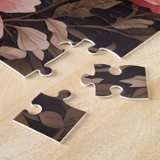 Schattigee Pommerse Hond Roze Bloemen Legpuzzel (Zijkant)