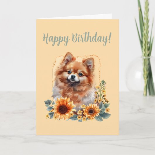 Schattigee Pommerse Hondenliefhebber Verjaardag Ka Kaart (Voorkant)