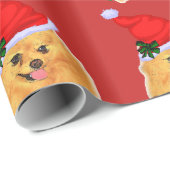 Schattigee Pommerse Kerstman Cadeaupapier (Rol Hoek)