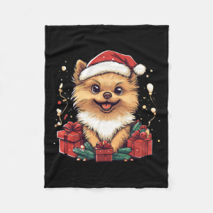 Schattigee Pommerse Kerstmuts Grappige Kerstgedich Fleece Deken