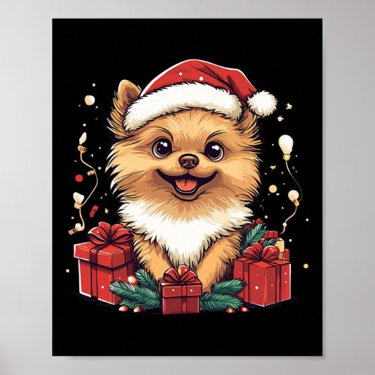 Schattigee Pommerse Kerstmuts Grappige Kerstgedich Poster (Voorkant)