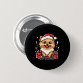 Schattigee Pommerse Kerstmuts Grappige Kerstgedich Ronde Button 5,7 Cm (Voorkant /achterkant)