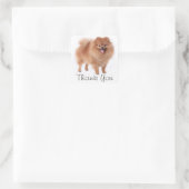 Schattigee Pommerse Puppy Dog Dank u Pom Pom Vierkante Sticker (Tas)