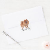 Schattigee Pommerse Puppy Dog Dank u Pom Pom Vierkante Sticker (Envelop)