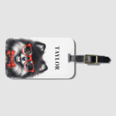 Schattigee Pommerse rode nerdbril Bagagelabel (Voorkant (horizontaal))