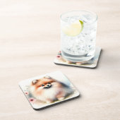 Schattigee Pommerse waterverf illustratie Bier Onderzetter (Rechterzijde)