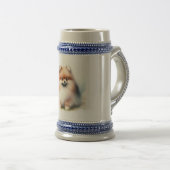 Schattigee Pommerse waterverf illustratie Bierpul (Voorkant rechts)