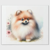 Schattigee Pommerse waterverf illustratie Cadeaupapier (Vlak)