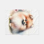 Schattigee Pommerse waterverf illustratie Fleece Deken (Voorkant (Horizontaal))