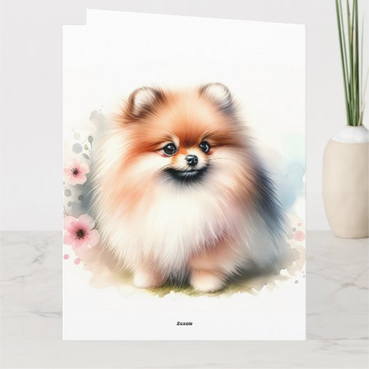 Schattigee Pommerse waterverf illustratie Kaart (Achterkant)