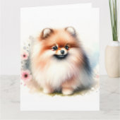 Schattigee Pommerse waterverf illustratie Kaart (Voorkant)