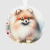 Schattigee Pommerse waterverf illustratie Ornament (achterkant)