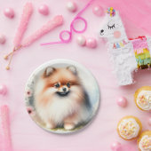 Schattigee Pommerse waterverf illustratie Papieren Bordje (Feest)