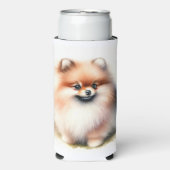 Schattigee Pommerse waterverf illustratie Seltzer Blikjeskoeler (Seltzer Voorkant)