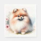 Schattigee Pommerse waterverf illustratie Servet (Voorkant)