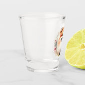 Schattigee Pommerse waterverf illustratie Shot Glas (Links)