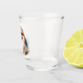 Schattigee Pommerse waterverf illustratie Shot Glas (Rechts)