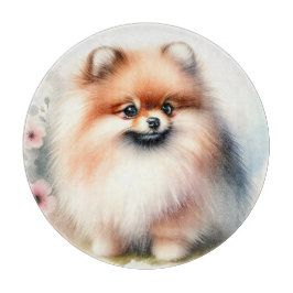 Schattigee Pommerse waterverf illustratie Snijplank