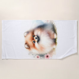 Schattigee Pommerse waterverf illustratie Strandlaken