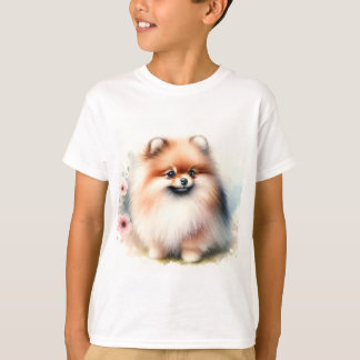 Schattigee Pommerse waterverf illustratie T-shirt
