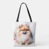 Schattigee Pommerse waterverf illustratie Tote Bag (Achterkant)