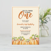 Schattigee pompoen Baby 1e verjaardag Kaart (Staand voorkant)