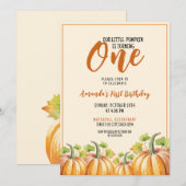 Schattigee pompoen Baby 1e verjaardag Kaart (Voorkant / Achterkant)