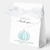 Schattigee pompoen baby jongen douche dank u bedankdoosjes (Voorkant)